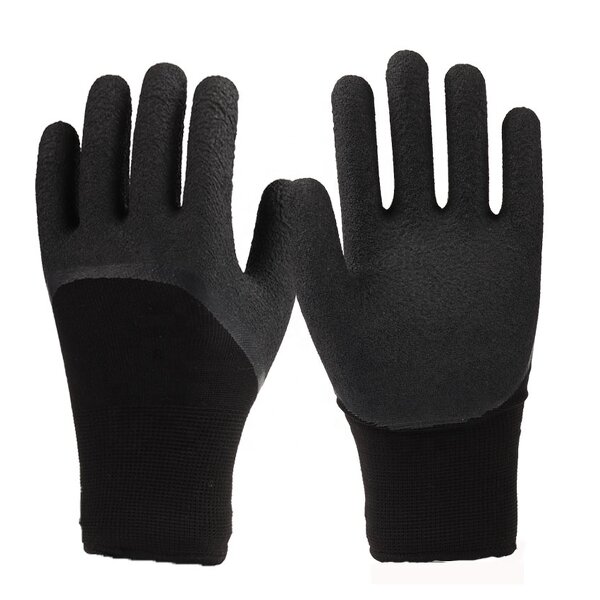 Warm Winter Safety Gloves Factory - OEM/ODM Custom Double Liner Polyester Acrylic Latex Coated Winter Gloves