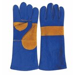 Full Palm Welding Glove Factory - OEM/ODM Custom Cotton Lined Full Palm 16" Welding Glove Blue Color