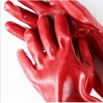 Antislip PVC Gloves Manufacturer - OEM/ODM Custom Cotton Jersey PVC Coated Glove Red Pvc Antislip Gloves