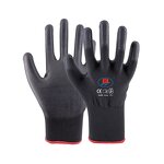 PU Coated Construction Gloves Manufacturer - Black Breathable CE Protection Work