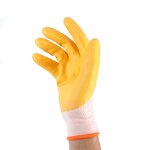 Latex Coated Gloves Factory - Anti-Slip Polyester Yellow Latex Finish Work Gloves