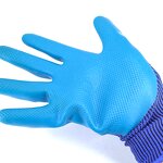 Latex Coated Work Gloves Supplier - Blue Nylon Blue Latex Palm Crinkle Gloves