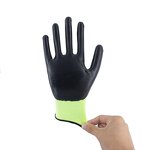Nitrile Coated Safety Gloves Factory - Green Polyester Black Finish Oil Resistance