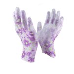 PU Coated Work Gloves Supplier - Pink Flower Printed Anti-Static Safety Gloves