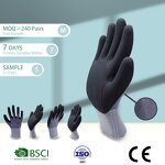 Nitrile Safety Foam Glove Manufacturer - 15G Nylon Spandex Black Nitrile Micro