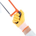 Latex Coated Gloves Factory - Anti-Slip Polyester Yellow Latex Finish Work Gloves