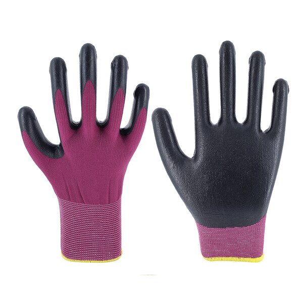 Nitrile Coated Work Gloves Supplier - Black Finish for Maintenance and Welding