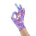Printed PU Coated Work Gloves Supplier - Anti-Static Anti-Slip EN388 Certified