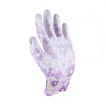 PU Coated Work Gloves Supplier - Pink Flower Printed Anti-Static Safety Gloves