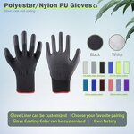 PU Coated Construction Gloves Manufacturer - Black Breathable CE Protection Work