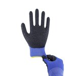 Latex Coated Work Gloves Supplier - Black Latex Finish Construction Safety Gloves