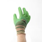 Latex Foam Coated Work Gloves Factory - Green Three Quarters Coated Gloves