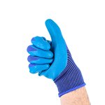 Latex Coated Work Gloves Supplier - Blue Nylon Blue Latex Palm Crinkle Gloves
