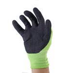 Nitrile Coated Safety Gloves Manufacturer - Green Polyester Black Finish Waterproof