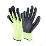 Nitrile Coated Safety Gloves Factory - Green Polyester Black Finish Oil Resistance