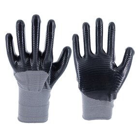 Nitrile Coated Gloves Factory - Grey Polyester Three Quarter Coating Industrial