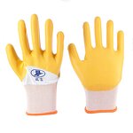 Latex Coated Gloves Factory - Anti-Slip Polyester Yellow Latex Finish Work Gloves