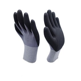 Nitrile Foam Coated Gloves Factory - Black Foam Finish Palm Coated Work Gloves
