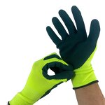 Latex Coated Safety Gloves Factory - Black Latex Sandy Finish Industrial Gloves