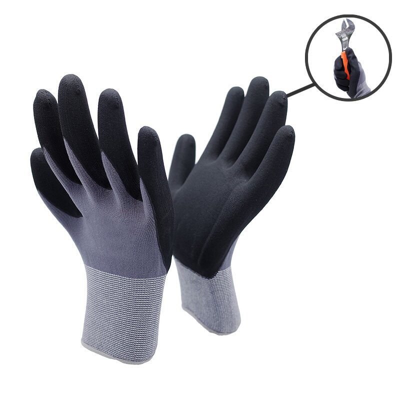 Nitrile Safety Foam Glove Manufacturer - 15G Nylon Spandex Black Nitrile Micro