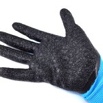 Latex Coated Rubber Work Gloves Supplier - Black Latex Crinkle Coated Finish