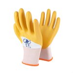 Latex Coated Gloves Factory - Anti-Slip Polyester Yellow Latex Finish Work Gloves