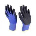 Latex Coated Work Gloves Supplier - Black Latex Finish Construction Safety Gloves