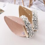 Straw Hat Supplier - Women Visor Beach Packable Straw Hat Summer with Pearl