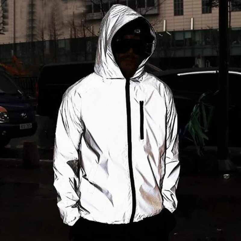 Jacket Supplier - New Streetwear Noctilucent Reflective Windbreaker Jacket