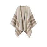 Shawl Factory - Jacquard Plaid Blanket European Poncho Women Tassel Scarf
