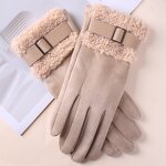 Cycling Gloves Manufacturer - Winter Suede Fur Cuffs Fleece Windproof Gloves