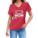 T Shirt Factory - Women Graphic Mom Print Short Sleeve Mama Clothes Gift