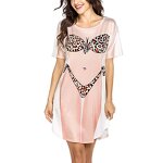 T Shirt Supplier - Women Bikini Print Funny Short Sleeve Loose Swimwear Cover