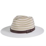 Straw Hat Manufacturer - New Outdoors Sun Hat Stripped Panama with Ribbon