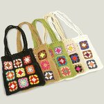 Shoulder Bag Manufacturer - Bohemian Crochet Granny Square Tote Bag Knitted