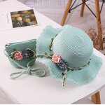 Sun Hat Set Supplier - Summer Babygirl Straw Hat Tassel Flower Set