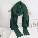 Scarf Factory - Winter Warm Knitted Long Thick Shawl with Sleeve Wrap