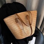 Straw Bag Manufacturer - Large Capacity Beach Shopping Woven Shoulder Bag