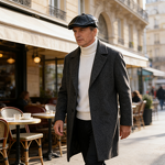 Flat Cap Supplier - Winter Men Driving Cap with Ear Flaps PU Tweed