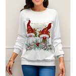 Sweatshirt Supplier - Wholesale Factory Snowman Print Women Pullover Sweatshirt