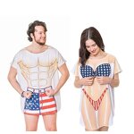 Tshirt Dress Supplier - Funny Bikini Print Bathing Suit Cover-up Beach Dress