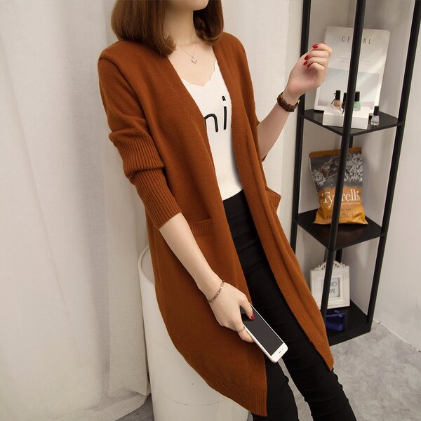 Cardigan Factory - Women Loose Knitted Top Long Cardigan Sweater Coat