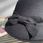 Fedora Hat Factory - Ladies Wool Felt Bucket Hat Vintage Cloche Bowler
