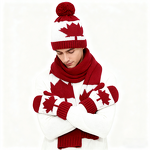 Knit Hat Set Factory - Canadian Themed Maple Leaf Scarf Gloves Set