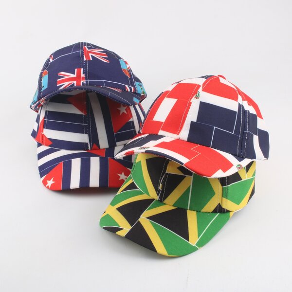 Baseball Cap Supplier - UV Protection Kids National Flag Adjustable Cap