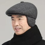 Flat Cap Supplier - Men Ivy Cap Retractable Invisible Earflap Beret Hat