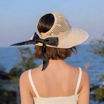 Sun Visor Supplier - Summer Foldable Travel Beach Bow Tie Straw Hat
