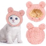 Pet Hat Supplier - Cute Cat Costume Warm Bear Hat Adjustable Soft Headwear