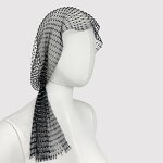 Head Scarf Factory - Fishnet Plaid Bling Rhinestone Hollow Out Head Scarf