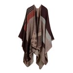 Poncho Manufacturer - Women Plaid Sweater Poncho Travel Imitation Cashmere